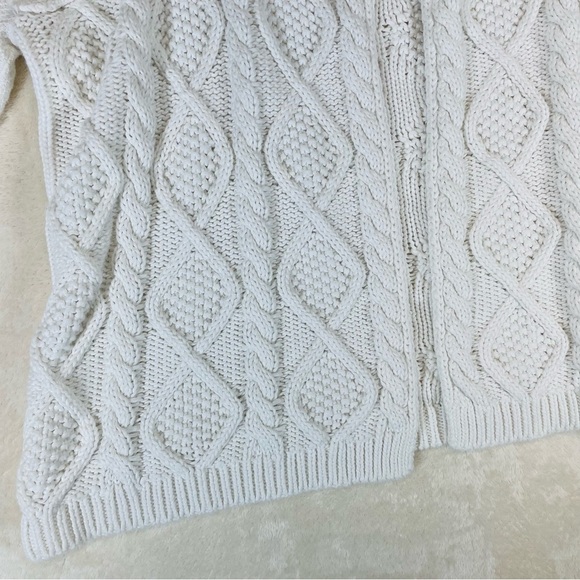 Cabi open front sweater cardigan cable knit white style #193 women’s Small - Picture 6 of 11